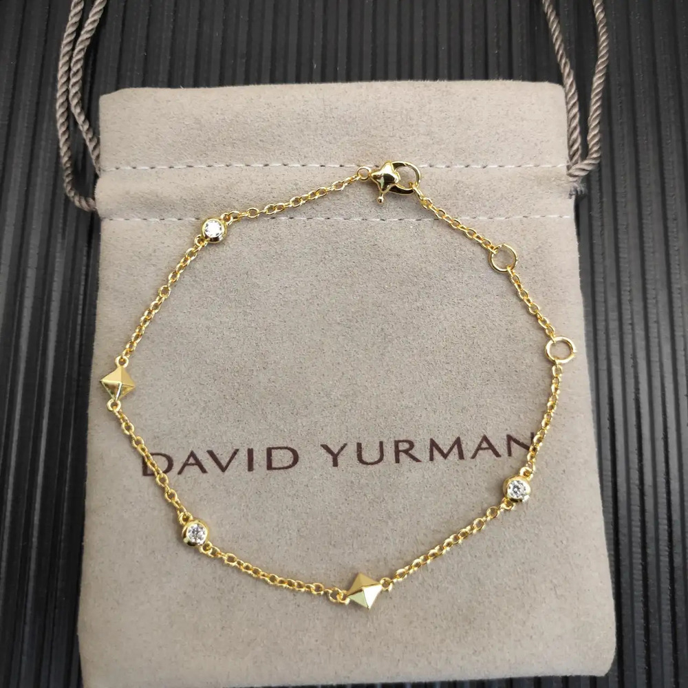 David Yurman Gold Petite Modern Diamond Bracelet
